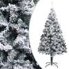 Artificial Christmas Tree with Flocked Snow,Decorative Christmas Trees,Holiday Decor Trees,The Halloween Tree,Thankful Tree,Extra Thick Branches,for Indoor,Outdoor Use,for Home,Office,Green 94.5" PVC view 2