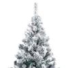 Artificial Christmas Tree with Flocked Snow,Decorative Christmas Trees,Holiday Decor Trees,The Halloween Tree,Thankful Tree,Extra Thick Branches,for Indoor,Outdoor Use,for Home,Office,Green 94.5" PVC view 3