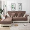 XSlive Luxury Velvet Warm Couch Sofa Cover Embroidered Super Soft Plush Sectional Couch Cover Nonslip Thick Sofa Slipcover Furniture Protector for Dogs, Children, Pets (Dark Brown,28"x59") view 1