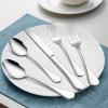 40-Piece Silverware Set for 8, E-far 18/10 Stainless Steel Flatware Cutlery Metal Eating Utensil Tableware Forks and Spoon Sets for Restaurant Wedding - Simple Fancy Style & Dishwasher Safe view 3
