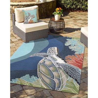 Liora Manne Frontporch 2257/04 Akumal Ocean Pillow, 18" x 18"