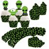 48Pcs Alien Cupcake Wrappers and Toppers Set Alien Cupcake Holders with Treat Picks Kit UFO Alien Themed Party Decorations Party Supplies for UFO FANS LOVERS Birthday view 1
