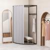 Lvrunben Clothing Store Fitting Room, Portable Privacy Protection Dressing Room, C-shaped Wall Corner Changing Room, Fitting Room for Room Divider, Shopping Mall, Office and Boutique (Light Gray) view 1