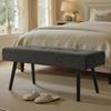 Comfy to go Entryway Bench - Grey Bench for Bedroom, Modern Ottoman End of Bed, Corduroy Padded Benches for Living Room, Foyer, Mudroom, Hallway - 39" L x 14" W x 17" H view 1