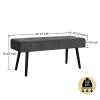 Comfy to go Entryway Bench - Grey Bench for Bedroom, Modern Ottoman End of Bed, Corduroy Padded Benches for Living Room, Foyer, Mudroom, Hallway - 39" L x 14" W x 17" H view 2
