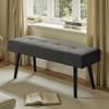 Comfy to go Entryway Bench - Grey Bench for Bedroom, Modern Ottoman End of Bed, Corduroy Padded Benches for Living Room, Foyer, Mudroom, Hallway - 39" L x 14" W x 17" H view 3