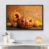 wall26 Framed Canvas Print Wall Art Spooky Face Autumn Pumpkins Celebration & Holiday Halloween Photography Modern Art Decorative for Living Room, Bedroom, Office - 16"x24" BLACK view 3