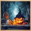 wall26 Framed Canvas Print Wall Art Witch Hat Pumpkin Forest Celebration & Holiday Halloween Photography Modern Art Decorative for Living Room, Bedroom, Office - 16"x24" Natural view 1