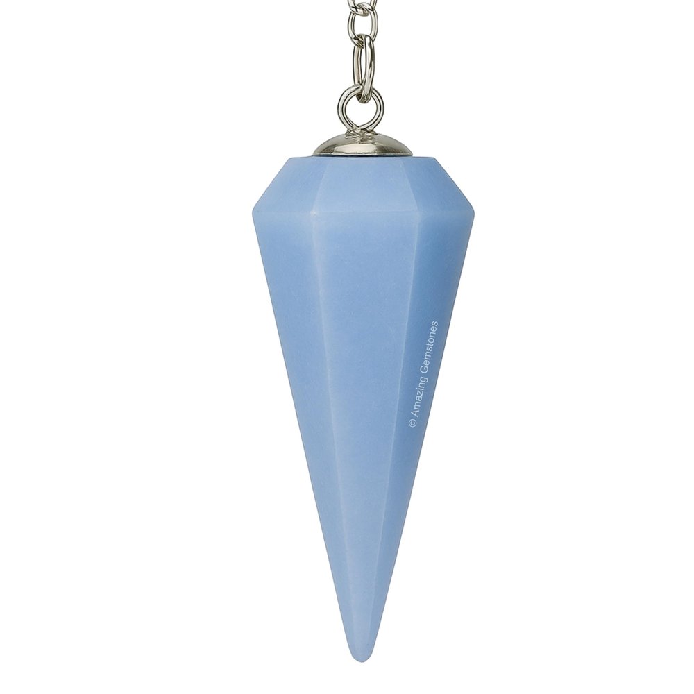 Amazing Gemstone Blue Calcite Crystal Pendulum for Divination - Certified Dowsing Crystals and Healing Stones for Chakra Balancing and Meditation - Enhance Reiki Spiritual Growth