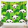 Feelyou Kids Cartoon Panda Tapestry Cute Animal Wall Hanging for Boys Bedroom Decor Kawaii Panda Wall Blanket Black White Panda Bear Leaf Printed Wall Art XLarge 70"x92" view 1