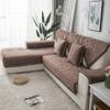 XSlive Luxury Velvet Warm Couch Sofa Cover Embroidered Super Soft Plush Sectional Couch Cover Nonslip Thick Sofa Slipcover Furniture Protector for Dogs, Children, Pets (Dark Brown,43"x63") view 4