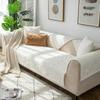 XSlive Luxury Velvet Warm Couch Sofa Cover Embroidered Super Soft Plush Sectional Couch Cover Nonslip Thick Sofa Slipcover Furniture Protector for Dogs, Children, Pets (White,36"x94") view 3