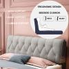 Fleece Bed Back Headboard Pillow Large Reading Backrest Positioning Support Wedge Bolster for Day Bed Bunk Bed with Removable Cover,B,with headboard 53"/135cm view 3