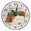 Chic Style Camping Theme Round Wood Clock Today's Adventures are Tomorrow's Memories Arabic Numerals Clock Silent Non-Ticking Battery Operated Wall Clocks for Bedroom Office Decorations 12x12in view 1