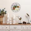 Chic Style Camping Theme Round Wood Clock Today's Adventures are Tomorrow's Memories Arabic Numerals Clock Silent Non-Ticking Battery Operated Wall Clocks for Bedroom Office Decorations 12x12in view 3