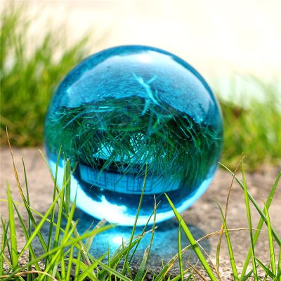 30mm-100mm Crystal Ball Quartz Glass Aquamarine Ball Spheres Glass Ball Photography Balls Crystal Craft Decor Feng Shui,100mm,Crystal Base