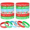 JUNEBRUSHS 42Pcs Christmas Silicone Bracelets, Rubber Wristbands Christmas Party Favors for Kids Decorations for Xmas Stocking Stuffers Wrist Band Accessories Gifts Supplies view 1