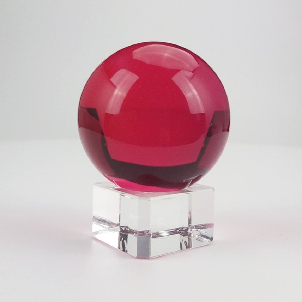 30mm-100mm 1pc Red Crystal Glass Balls Fengshui Figurine Decoration Wedding Gift Healing Balls,Crystal Base,100mm
