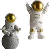 2pcs Astronaut Sculpture Astronaut Statue Resin Astronaut Figurine Desktop Table Centerpieces for Bedroom Bookshelf Home Office Decor view 1