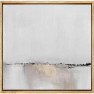 SIGNLEADER Framed Canvas Print Wall Art Grunge Pastel Watercolor Collage Abstract Shapes Digital Art Modern Art Decorative Multicolor Zen Minimal for Living Room, Bedroom, Office - 16"x24" Natural