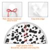 Christmas Tree Skirt with Tassel Dalmatian Print Pattern Xmas Halloween New Year Party Decor Tree Skirt 48" view 4