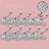 BlackFish 2Pcs Coat Rack Wall Mount,Shiny Silver Rhinestones Coat Hooks Wall Mounted 5 Hooks,Key Hooks for Wall Purse Hook Hat Rack for Wall Suitable for Coat Hat Towel Robes view 1