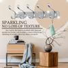 BlackFish 2Pcs Coat Rack Wall Mount,Shiny Silver Rhinestones Coat Hooks Wall Mounted 5 Hooks,Key Hooks for Wall Purse Hook Hat Rack for Wall Suitable for Coat Hat Towel Robes view 4