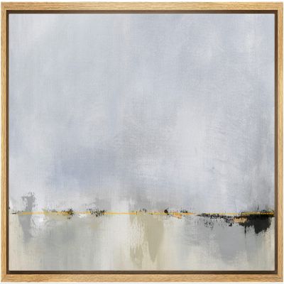 SIGNLEADER Framed Canvas Print Wall Art Pastel Gray Watercolor Collage Abstract Shapes Digital Art Modern Art Decorative Multicolor Zen Minimal for Living Room, Bedroom, Office - 16"x24" Natural