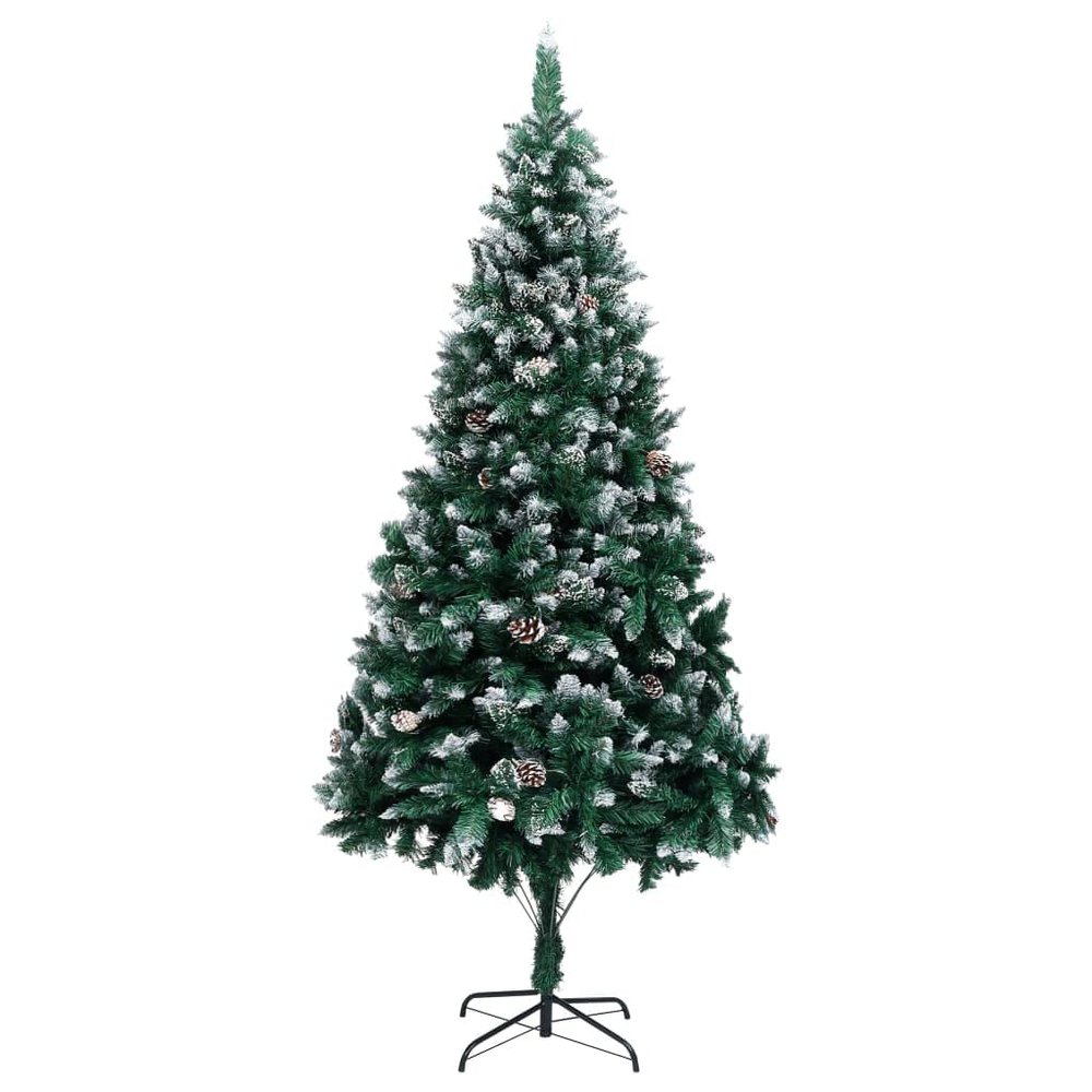 Artificial Christmas Tree with Pine Cones and White Snow,Decorative Christmas Trees,Holiday Decor Trees,Thankful Tree,The Halloween Tree,Decorated with Pine Cones,for Party Decorations,82.7"
