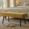 Comfy to go Entryway Bench - Bench for Bedroom, Modern Ottoman End of Bed, Corduroy Padded Benches for Living Room, Foyer, Mudroom, Hallway - 39" L x 14" W x 17" H view 1