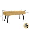 Comfy to go Entryway Bench - Bench for Bedroom, Modern Ottoman End of Bed, Corduroy Padded Benches for Living Room, Foyer, Mudroom, Hallway - 39" L x 14" W x 17" H view 2