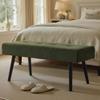 Comfy to go Entryway Bench - Green Bench for Bedroom, Modern Ottoman End of Bed, Corduroy Padded Benches for Living Room, Foyer, Mudroom, Hallway - 39" L x 14" W x 17" H view 1