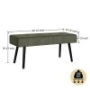 Comfy to go Entryway Bench - Green Bench for Bedroom, Modern Ottoman End of Bed, Corduroy Padded Benches for Living Room, Foyer, Mudroom, Hallway - 39" L x 14" W x 17" H view 2