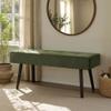 Comfy to go Entryway Bench - Green Bench for Bedroom, Modern Ottoman End of Bed, Corduroy Padded Benches for Living Room, Foyer, Mudroom, Hallway - 39" L x 14" W x 17" H view 4