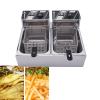 Niczu 20 Liters Commercial Deep Fryer, Suitable for Fried Chicken, French Fries and Fish, Stainless Steel Dual Tank Electric Fryer with Basket view 1