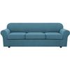 4 Piece Stretch Sofa Covers for 3 Cushion Couch Covers for Living Room Furniture Slipcovers (Base Cover Plus 3 Seat Cushion Covers) Upgraded Thicker Jacquard Fabric (XL Sofa, Storm Blue) view 1