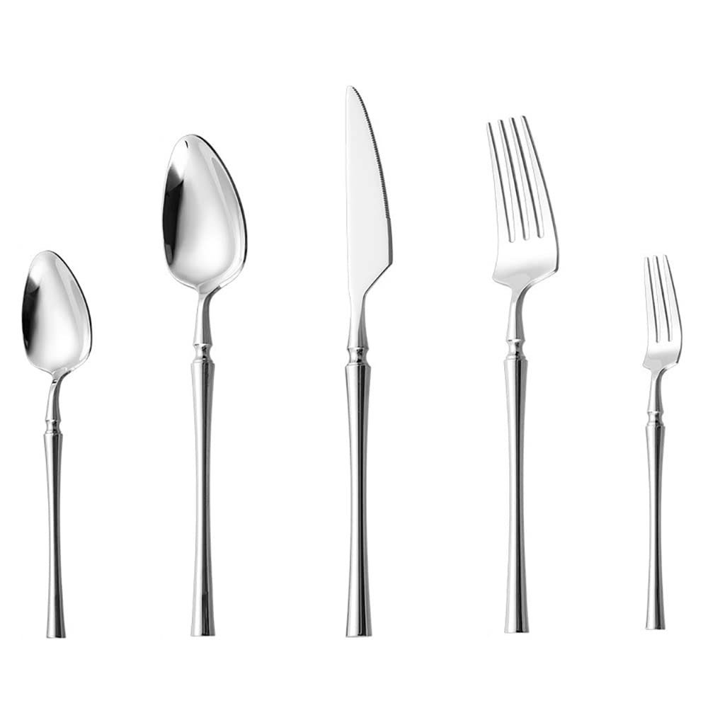 30 Piece Silverware Set for 6 Durable 18/10 Stainless Steel Flatware Sets Delicate and Fresh Cutlery Set for Kitchen Restaurant Wedding Mirror Polished Forks Spoons Knifes Tableware Utensil Set
