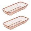 BYEGOU Kitchen Drawer Organizer, Stainless Steel Storage Container Rose Gold Metal Cabinet Storage Basket for Holding Silverware Kitchen Utensil, Pack of 2 view 1