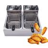 Niczu 20 Liters Stainless Steel Commercial Deep Fryer, Double Tank Electric Fryer with Basket, Suitable for Fried Chicken, French Fries and Fish view 1