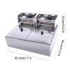 Niczu 20 Liters Stainless Steel Commercial Deep Fryer, Double Tank Electric Fryer with Basket, Suitable for Fried Chicken, French Fries and Fish view 2