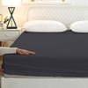 800 Thread Count 16 Inch Deep Pocket Fitted Sheet Set of 3 Pieces, Soft & 100% Egyptian Cotton, Fully Elasticized, Luxury Sheets & Pillowcases-Dark Grey Solid,Cal-King Size. view 2