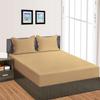 800 Thread Count 18 Inch Deep Pocket Fitted Sheet Set of 3 Pieces, Soft & 100% Egyptian Cotton, Fully Elasticized, Luxury Sheets & Pillowcases-Taupe Stripe,Cal-King Size. view 2
