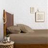 800 Thread Count 12 Inch Deep Pocket Fitted Sheet Set of 3 Pieces, Soft & 100% Egyptian Cotton, Fully Elasticized, Luxury Sheets & Pillowcases-Taupe Solid,Queen Size. view 1