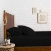 800 Thread Count 16 Inch Deep Pocket Fitted Sheet Set of 3 Pieces, Soft & 100% Egyptian Cotton, Fully Elasticized, Luxury Sheets & Pillowcases-Black Solid,Full Size. view 1