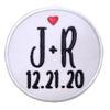 Couples Circle Patch Iron-on or Sew-on Applique Embroidered Patch - Wedding - Relationship - Anniversary - 001 view 1