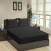 800 Thread Count 15 Inch Deep Pocket Fitted Sheet Set of 3 Pieces, Soft & 100% Egyptian Cotton, Fully Elasticized, Luxury Sheets & Pillowcases-Black Stripe,Full-XXL Size. view 2