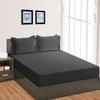 800 Thread Count 30 Inch Deep Pocket Fitted Sheet Set of 3 Pieces, Soft & 100% Egyptian Cotton, Fully Elasticized, Luxury Sheets & Pillowcases-Dark Grey Stripe,Full-XL Size. view 2