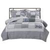 XXRBB Patchwork Bedspread Bed Cover Quilted Coverlet Lightweight Bedding Set, 2 Pillow Shams, Full/Queen(230X250cm) 91X98inch, Grey view 1