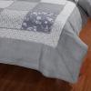 XXRBB Patchwork Bedspread Bed Cover Quilted Coverlet Lightweight Bedding Set, 2 Pillow Shams, Full/Queen(230X250cm) 91X98inch, Grey view 4