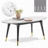 Elle Decor Clemintine Oval Coffee Table Marble Print view 1